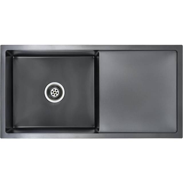 vidaXL Handmade Kitchen Sink Black Stainless Steel