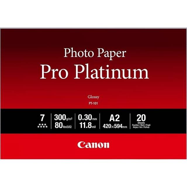Original Canon PT-101 A2 Glossy Photo Paper Pro Platinum, 300gsm - 20 Sheets (2768B067)