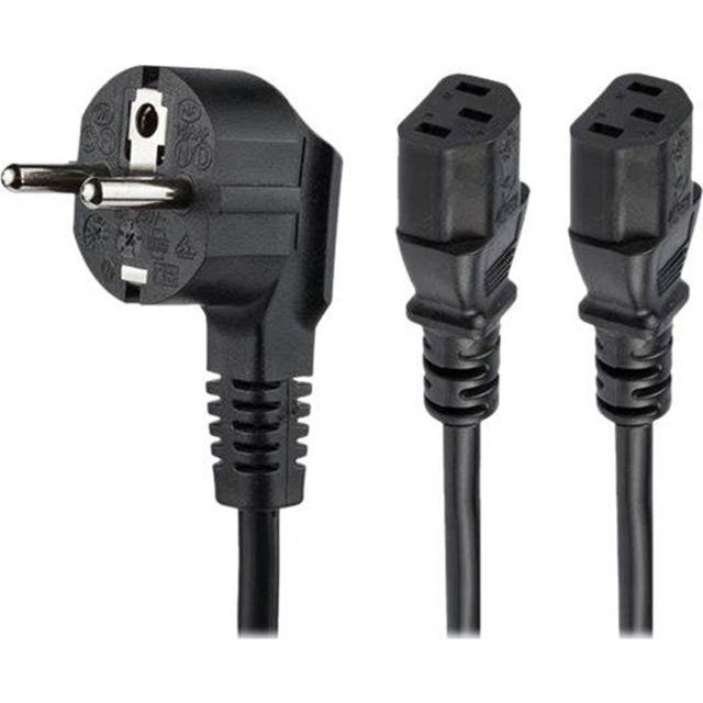 StarTech.com 2m Power Cord Schuko CEE7 to 2x C13 - EU