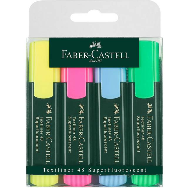 Faber-Castell Highlighters Pack of 4, Assorted