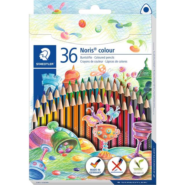 STAEDTLER 187 CD36 Noris colour Triangular Pencils, Assorted Pack of 36