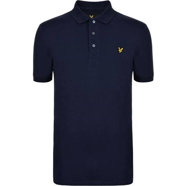 Lyle & Scott Mens Plain Polo Shirt in Navy - Blue Cotton - Size Small