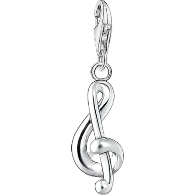Thomas Sabo Charm Pendant - Treble Clef - Silver - 2.9cm x 0.8cm