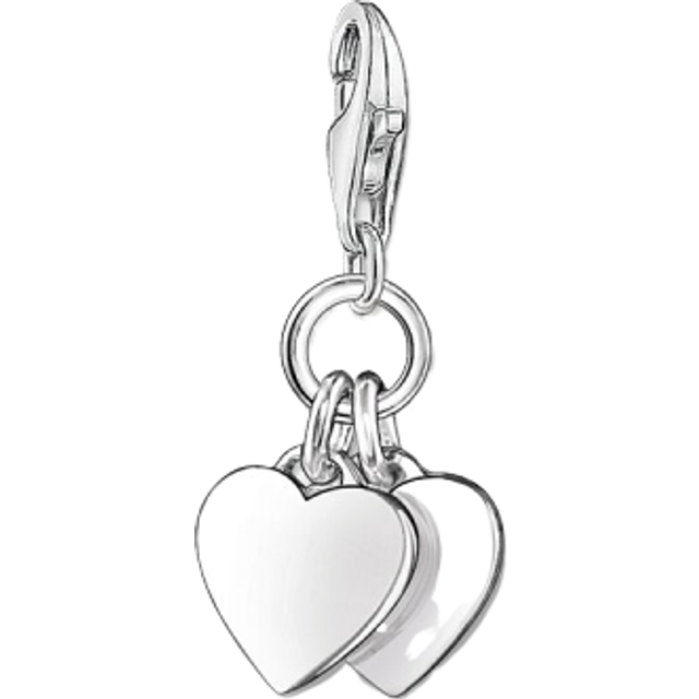 THOMAS SABO Silver 2x Plain Heart Charm 0836-001-12
