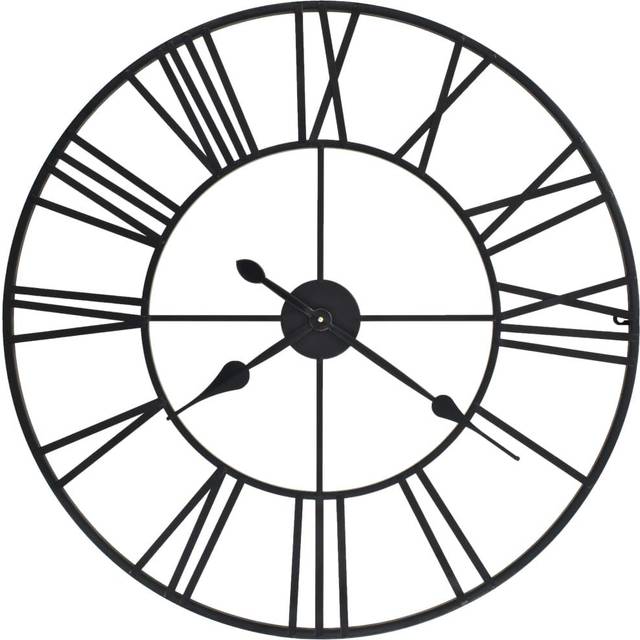 vidaXL Vintage Wall Clock with Quartz Movement Metal 80 cm XXL - Black