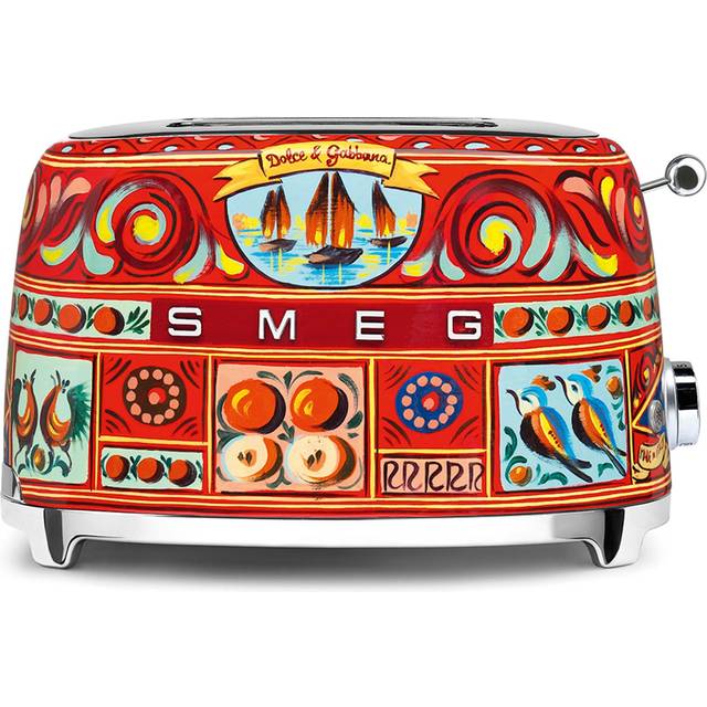 Smeg - Limited Edition D&G TSF01 Toaster 2 Slices - rot/bunt/lackiert/LxBxH 31x19,5x19,8cm/6 Bräunungstufen - multicolour (19.8 x 31.0 x 19.5cm)