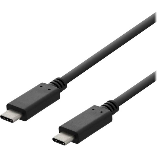 DELTACO USB 2.0-kabel USB-C till USB-C 1 m. Svart