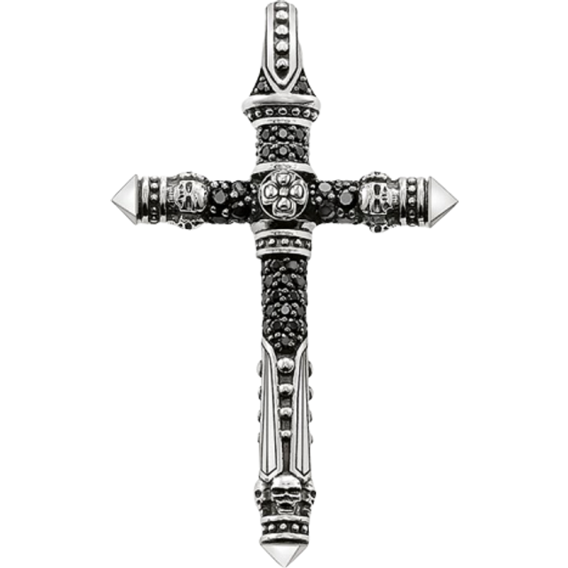 Thomas Sabo Pendant cross black PE396-051-11 - black/silver-coloured - one size