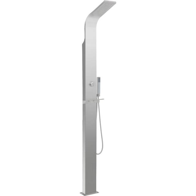 vidaXL Outdoor Shower Stainless Steel Square Garden Poolside Shower Tower