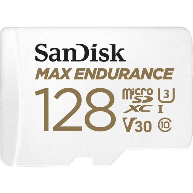 SanDisk MAX ENDURANCE Video Monitoring for Dashcams & Home Monitoring 128 GB microSDXC Memory Card + SD Adaptor 60,000 Hours Endurance