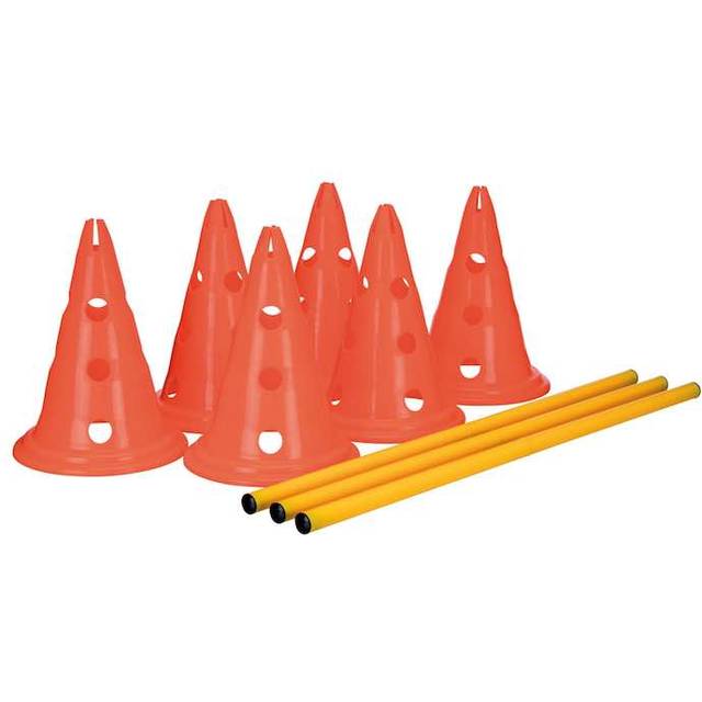 Trixie Pylon Hinderset för Hundar, Gul, Orange, 23 × 30-78 cm, Paket med 3