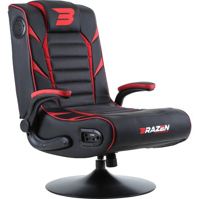 BraZen Panther Elite 2.1 Bluetooth Surround Sound Gaming Chair - Black/Red