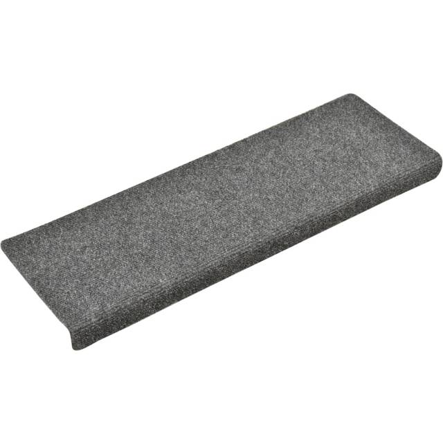 Trappmattor självhäftande 15 st 65x21x4 cm ljusgrå rektangulär kant