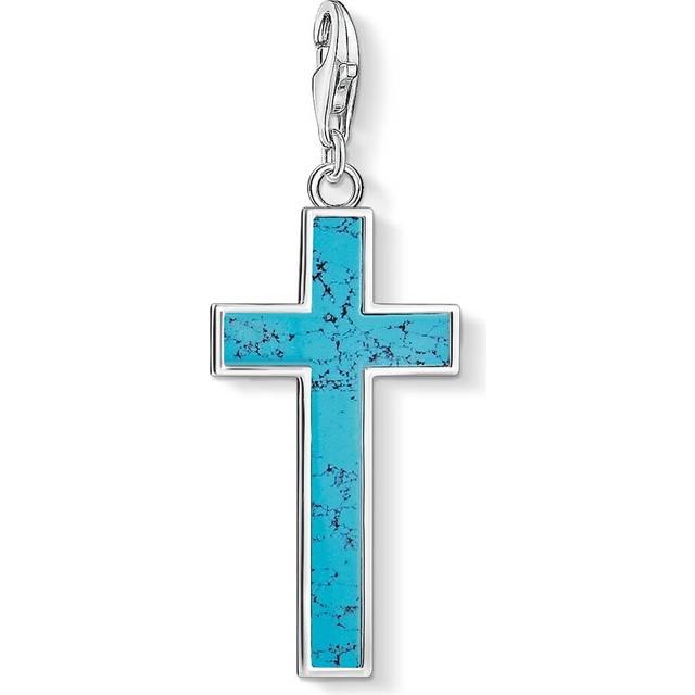 THOMAS SABO, Jewellery, female, Blue, ONE SIZE, Turquoise Cross Charm Pendant