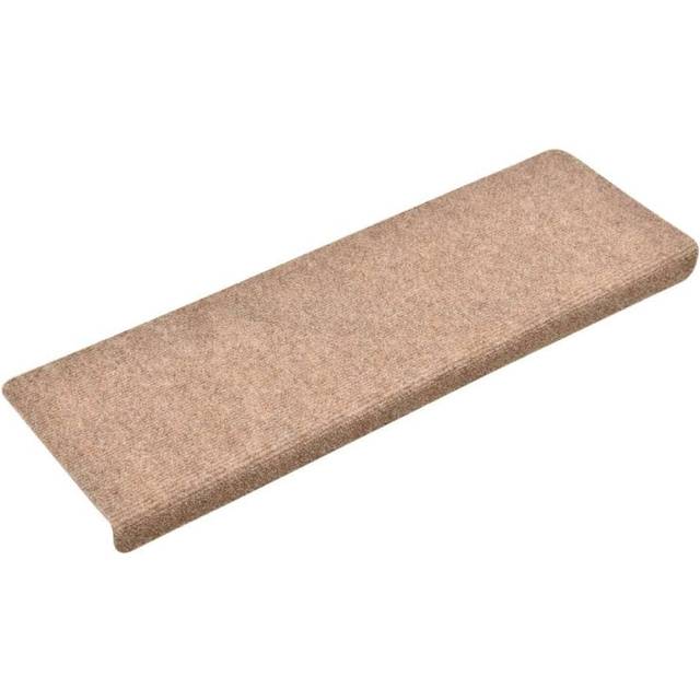 vidaXL Stair Mats 15 pcs Needle Punch 65x21x4 cm Cream