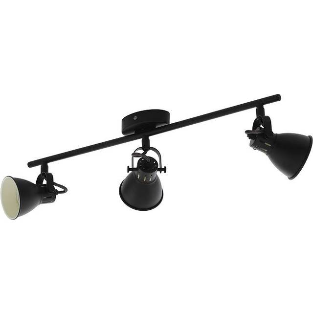 EGLO Seras 2 Steel Black Circular 3 Wall Spotlight - 59.5 x 6.5 x 59.5cm