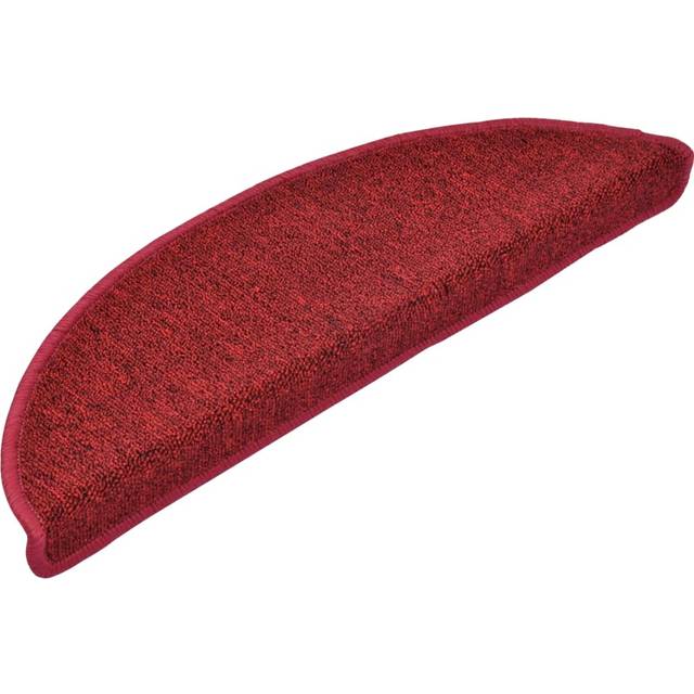 vidaXL Carpet Stair Treads 15 pcs Bordeaux Red 56x17x3 cm