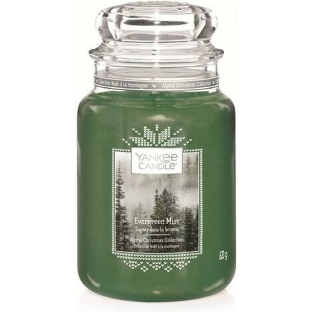 Yankee Candle Large Jar Scented Candle, Evergreen Mist, Alpine Christmas Collection, Up to 150 Hours Burn Time