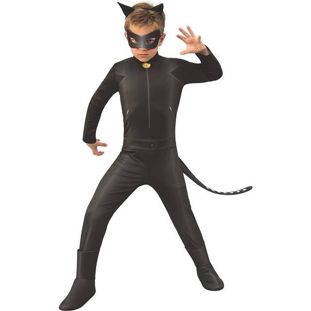 Rubie's Official Miraculous Ladybug, Cat Noir Childs Costume and Eye mask, Superhero