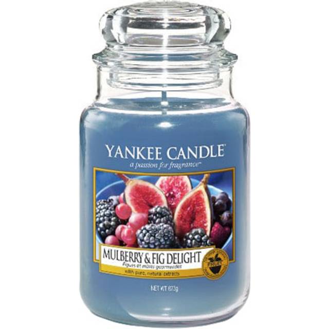Mulberry & Fig Delight Original Large Jar Candle Yankee Candle, Blue, 10.7cm x 16.8cm | Fruity (10.7cm x 16.8cm)