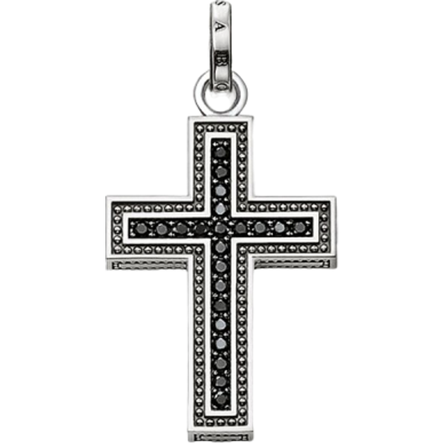 THOMAS SABO Silver Cubic Zirconia Cross Pendant PE530-051-11 - Black