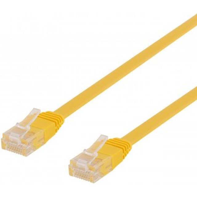 DELTACO U/UTP Cat6 patchkabel, platt, guldpläterade kontakter, 3m, svart (TP-63S