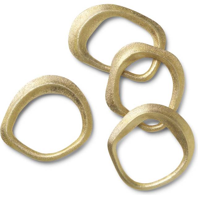 Ferm Living Flow servettring 4-pack Mässing - Guldfärgad