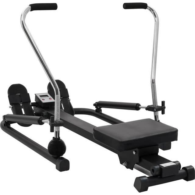 vidaXL Rowing Machine 5 Level Hydraulic Resistance - Black