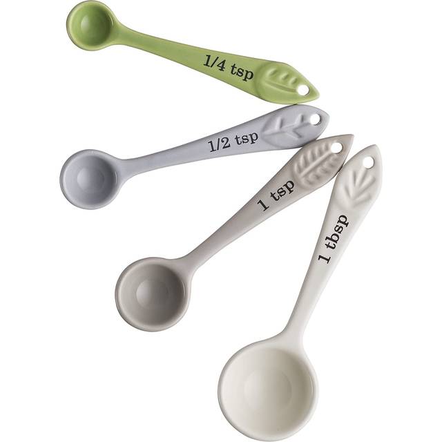 In the Forest 4 Piece Stoneware Measuring Spoon Set - Cream (4)