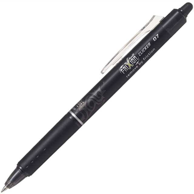 Pilot Frixion Clicker Clip-on retractable ballpoint pen Black 12pc(s)