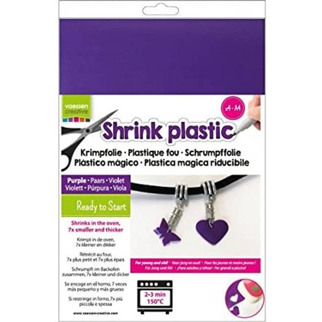 Shrink Plastic, Purple, 4 Sheets, 21 x 30 cm, Fun Arts and Crafts Projects for All Ages