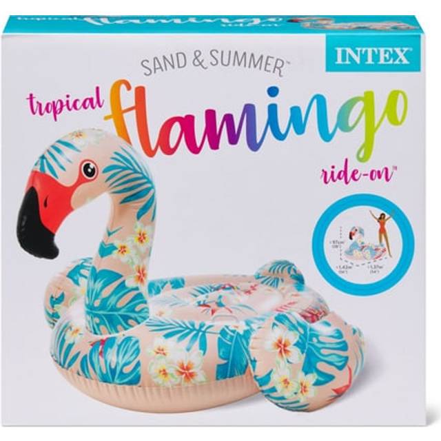 INTEX Tropical Flamingo Ride-On Float Mat, 142 x 137 x 97 cm (57559) [Official Japanese Product]