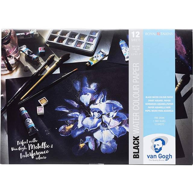 Van Gogh Black Watercolour Paper - 360gsm (140lbs) - 12 Sheets