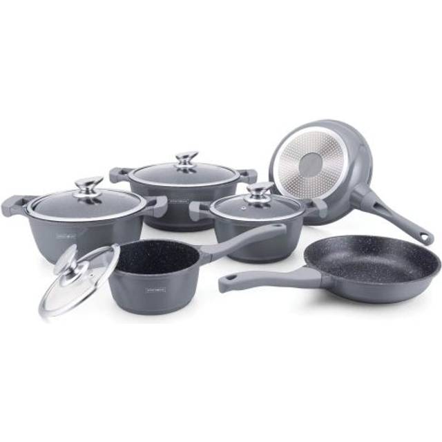 Cookware Gold Collection - Die Cast Alu - 10Pcs - SILVER - Royalty Line