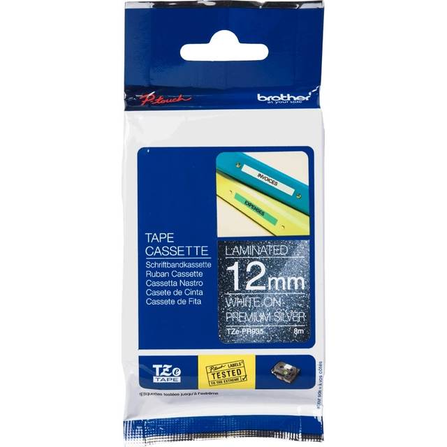 Brother TZE-PR935 Black on Silver 8M x 12mm Premium Tape