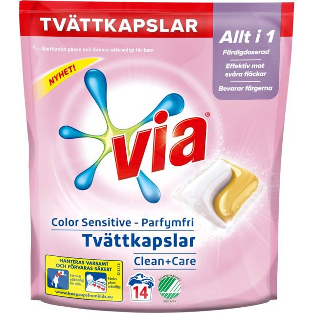 Via Color Sensitive Tvättkapslar 14 st