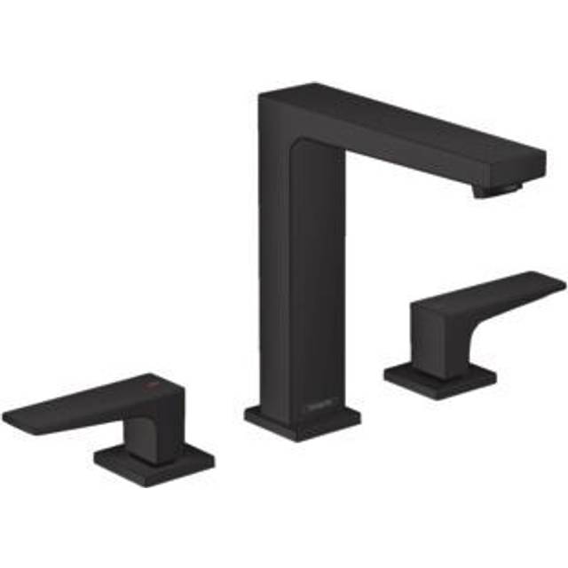 Hansgrohe Metropol Matt Black 3-Hole Basin Mixer Tap 160 With Push-Ope