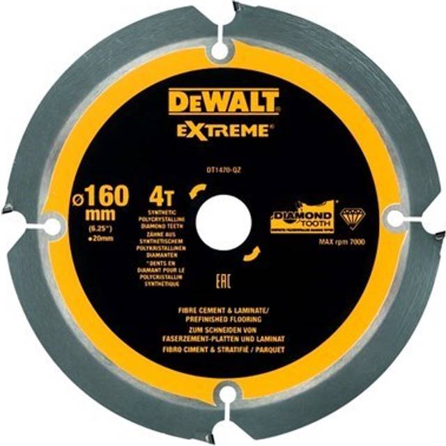 Dewalt dt1470 4t 160mm multi material pcd fibre cement diamond saw blade