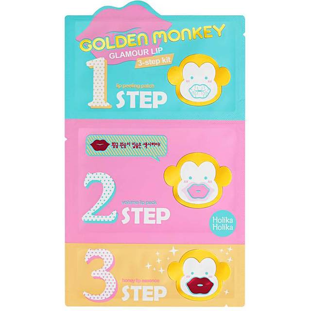 Holika Holika Golden Monkey Glamour Lip 3 Step Kit 1pcs