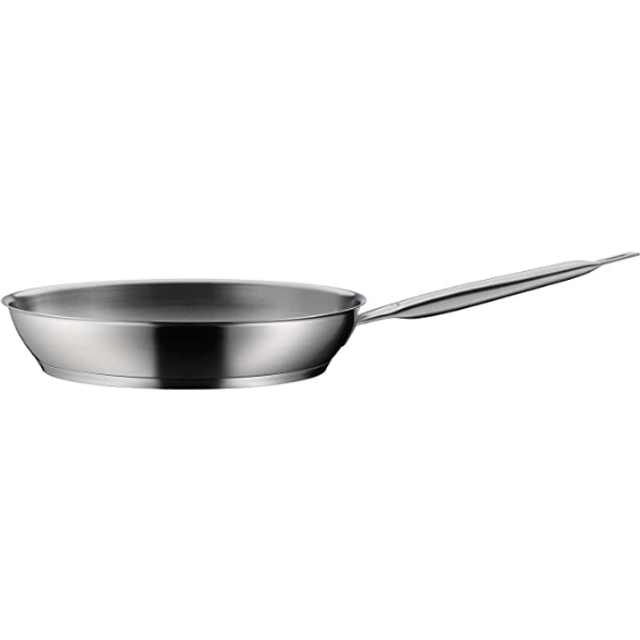 WMF 728246031 frying pan uncoated ? 24cm Gourmet Plus Made in Germany pouring rim stainless steel handle Cromargan stainless steel suitable for