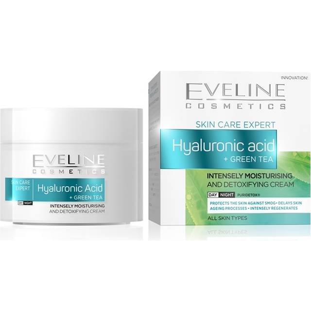 Eveline hyaluronic acid green tea intensely moisturising day night cream 50ml