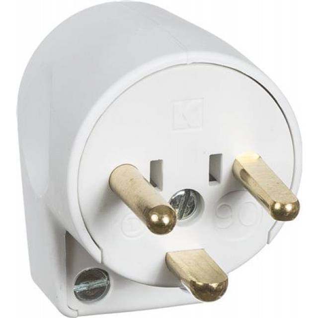 LAURITZ KNUDSEN Stikprop type 90 hospital vinkel rund med jord 16A 250V hvid