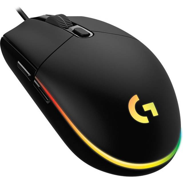 Logitech G203 Lightsync Gamingmus med anpassningsbar RGB-belysning, 6 programmerbara knappar, spelsensor, 8000 DPI, lätt vikt (vit)