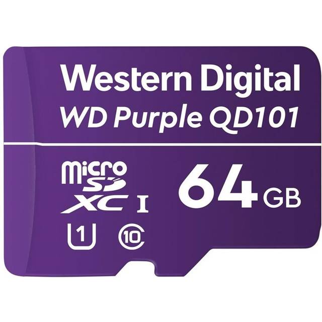 WD Purple WDD064G1P0C-85AEL0 - Flash-minneskort - 64 GB - UHS-I U1 / Class10 - microSDXC - lila