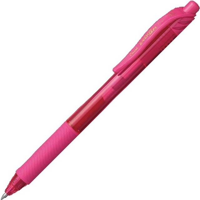 Pentel EnerGel-X Retractable Liquid Gel Pen (0.7mm) Metal Tip  Pink Ink  Box of 12 (BL107-P)