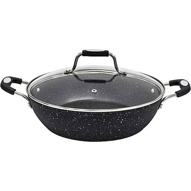 Scoville Neverstick Non-stick Aluminium Shallow Casserole Pan, 28cm - Black