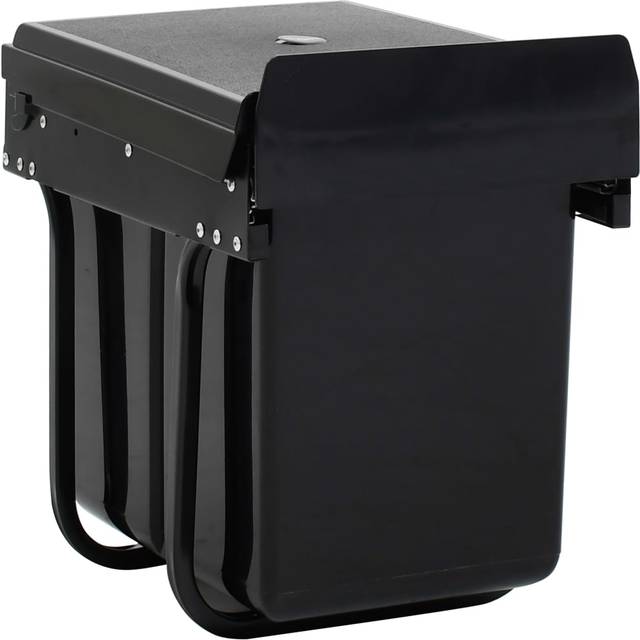 vidaXL Kitchen Cupboard Pull-out Dustbin Soft-Close 20 L - Black
