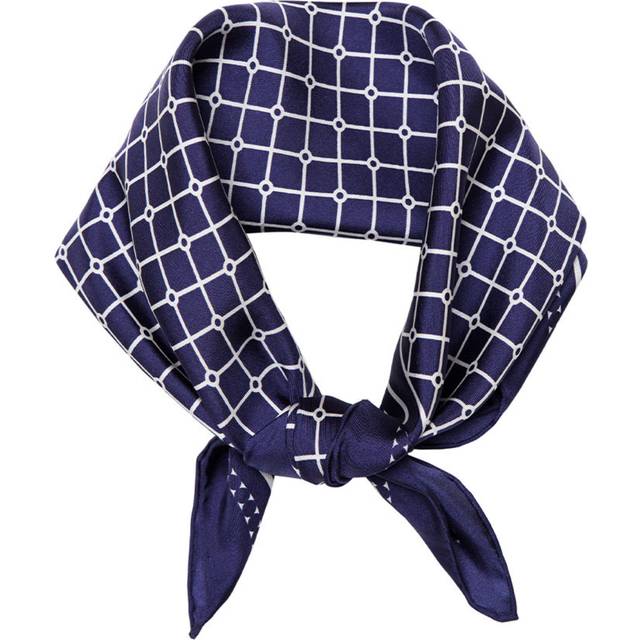 Hermine Hold Hermine Silk Scarf, NAVY-WHITE