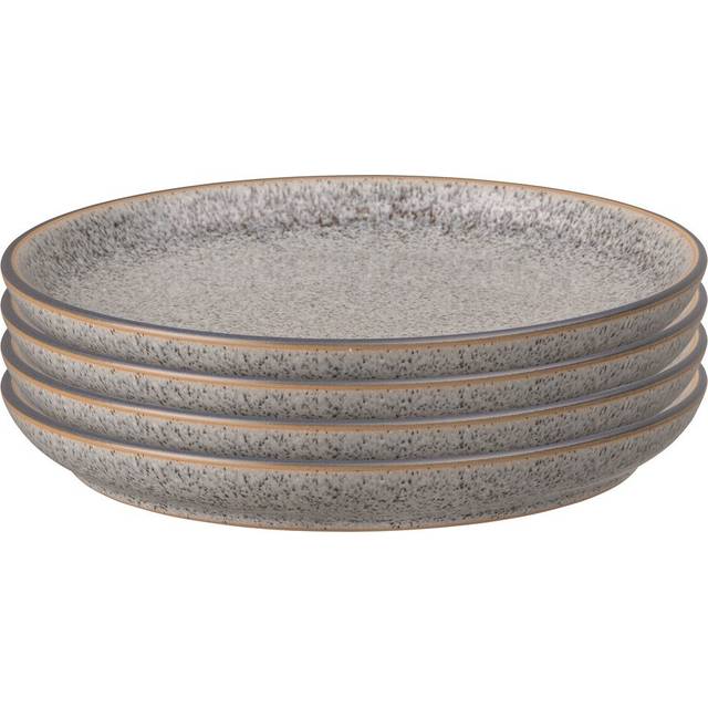 Denby Studio Grey Set Of 4 White Medium Coupe Plates