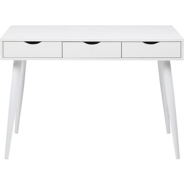 Neptun 3 Drawer Office Desk In White With Black Legs